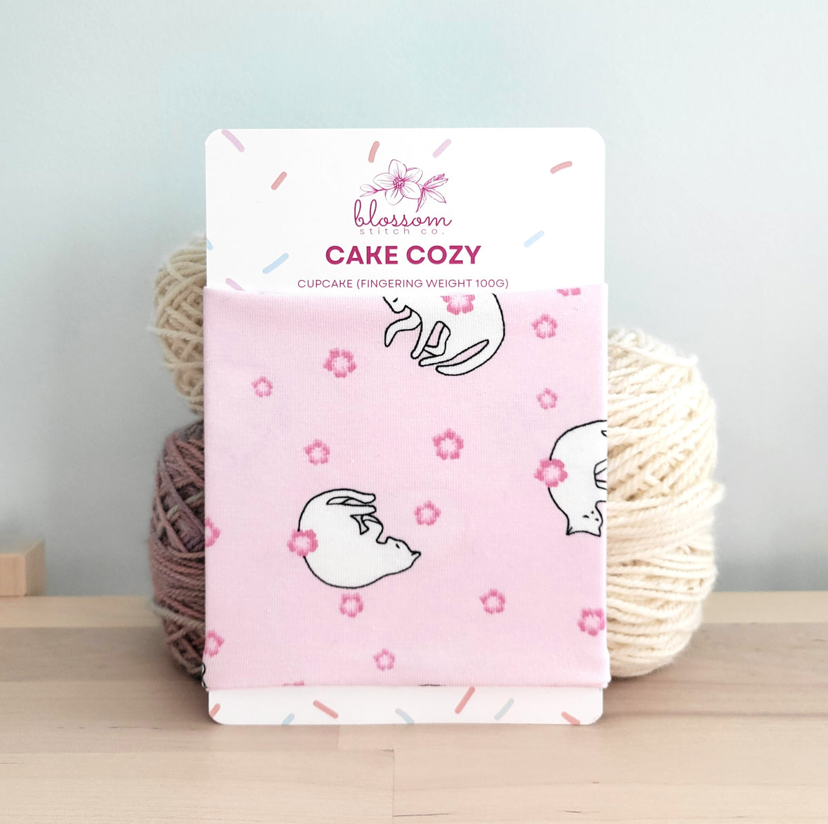 Blossom Stitch Co. Cherry Blossom Cats Yarn Cake Cozy