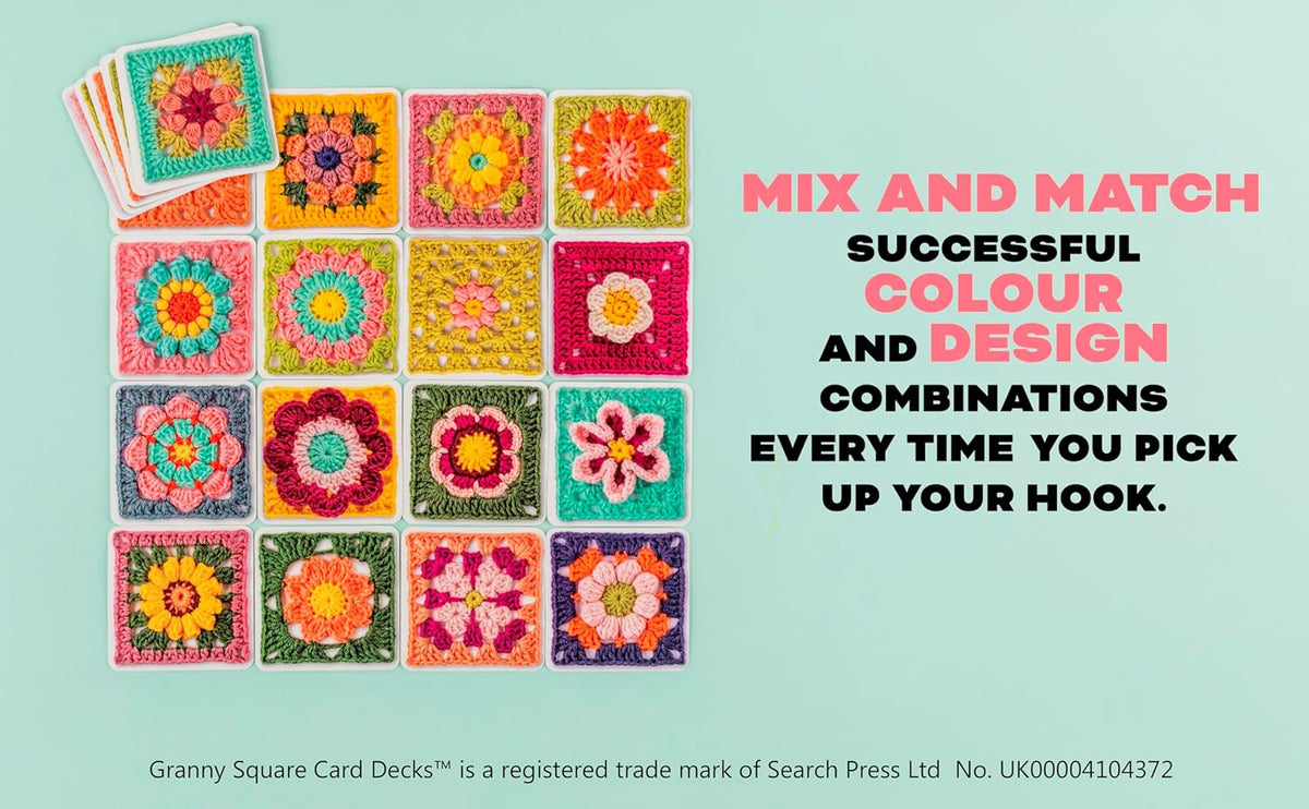 The Granny Square Flowers Card Deck - 50 Mix & Match Designs
