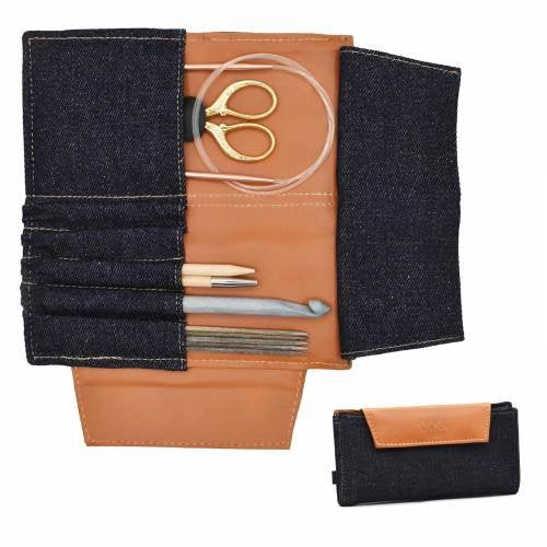 Lykke Weekender Large Needle Case - Denim & Vegan Leather