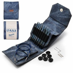 Lykke 5" IC Birchwood Knitting Needle Starter Set - INDIGO
