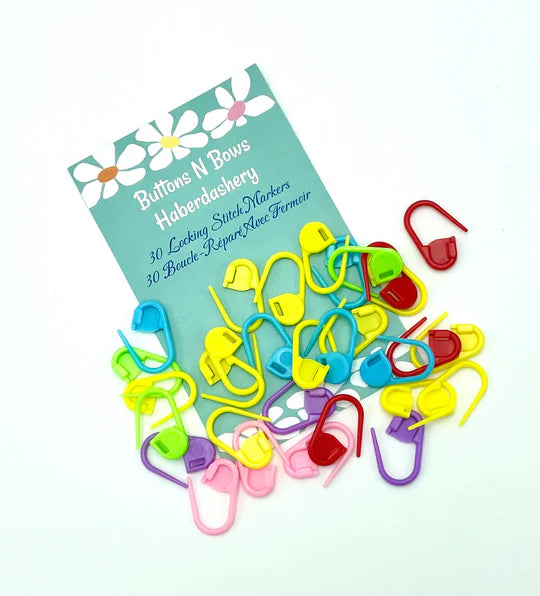 Buttons N Bows Locking Stitch Markers 30pc