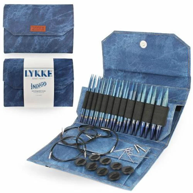 Lykke 5" IC Birchwood Knitting Needle Set - INDIGO
