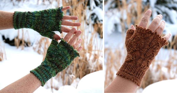 Lovely Leaves Fingerless Gloves