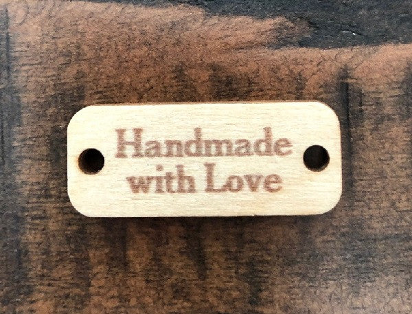 Handmade With Love - wooden tag
