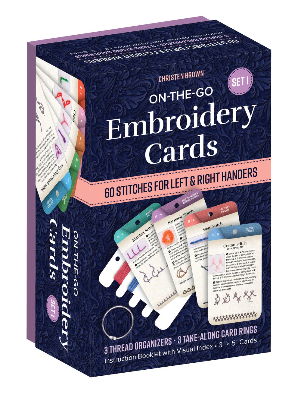 On-The-Go Embroidery Cards Set 1 - 60 Stitches for Left & Right Handers