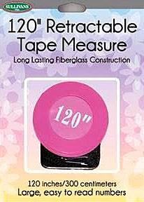 Sullivans Retractable Tape Measure 300 cm / 120" - Assorted Colours