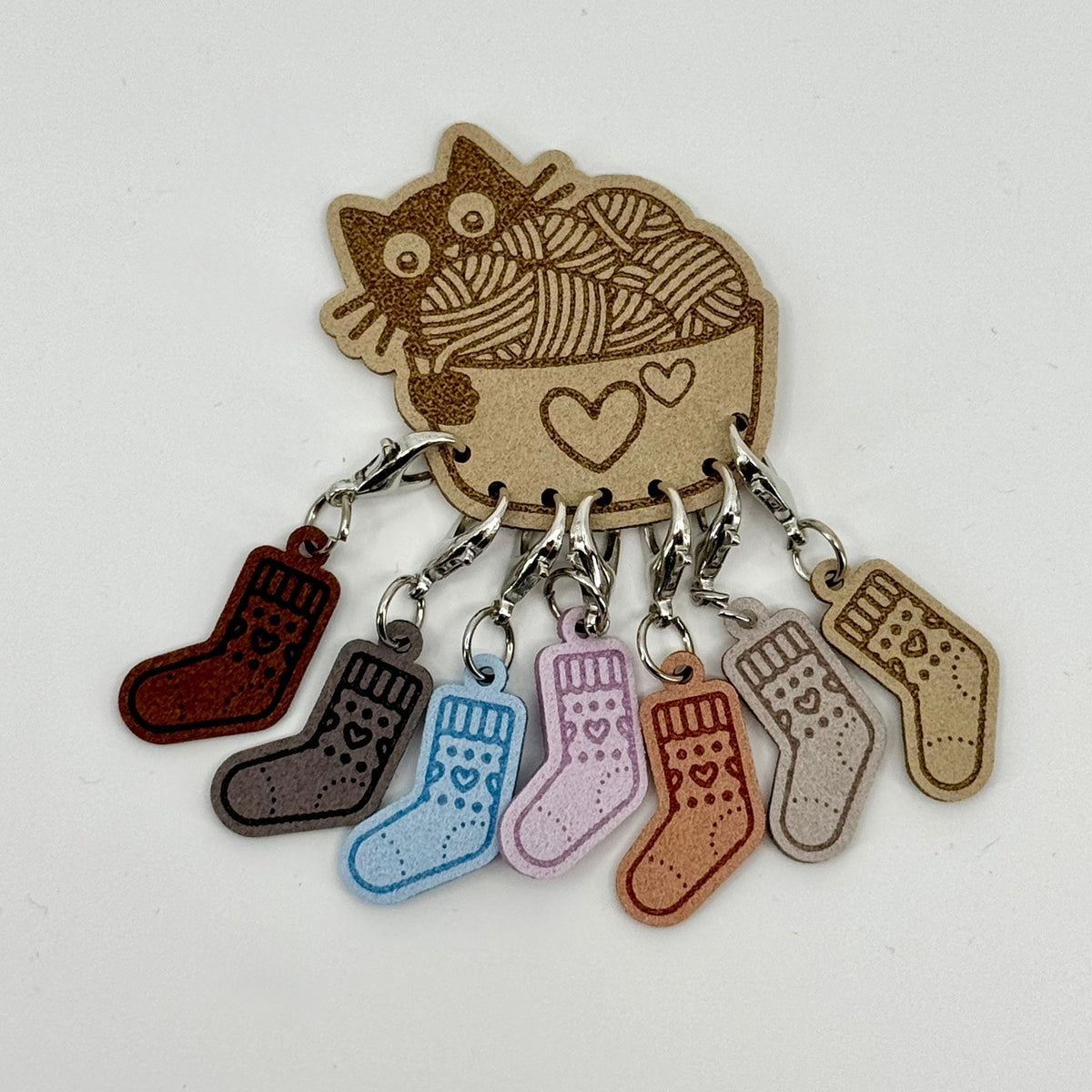 Cat with Socks Stitch Marker Set - 7pc