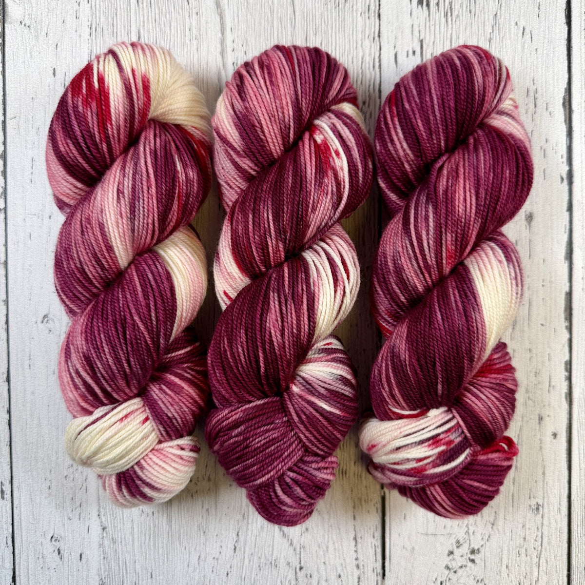 Cherry Custard - Merino DK / Light Worsted - Dyed Stock