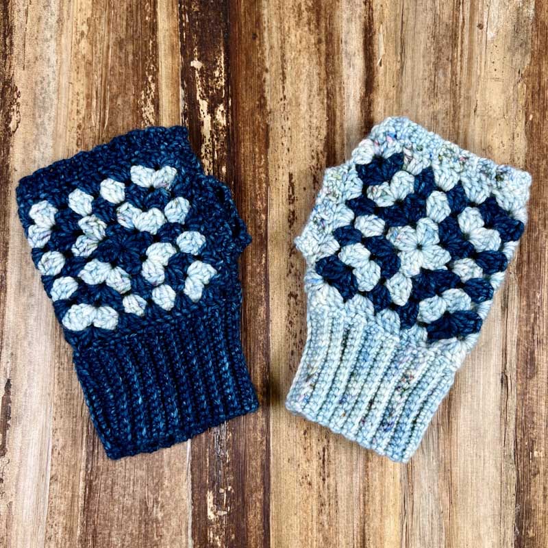 Granny Square Fingerless Mitts Crochet Class