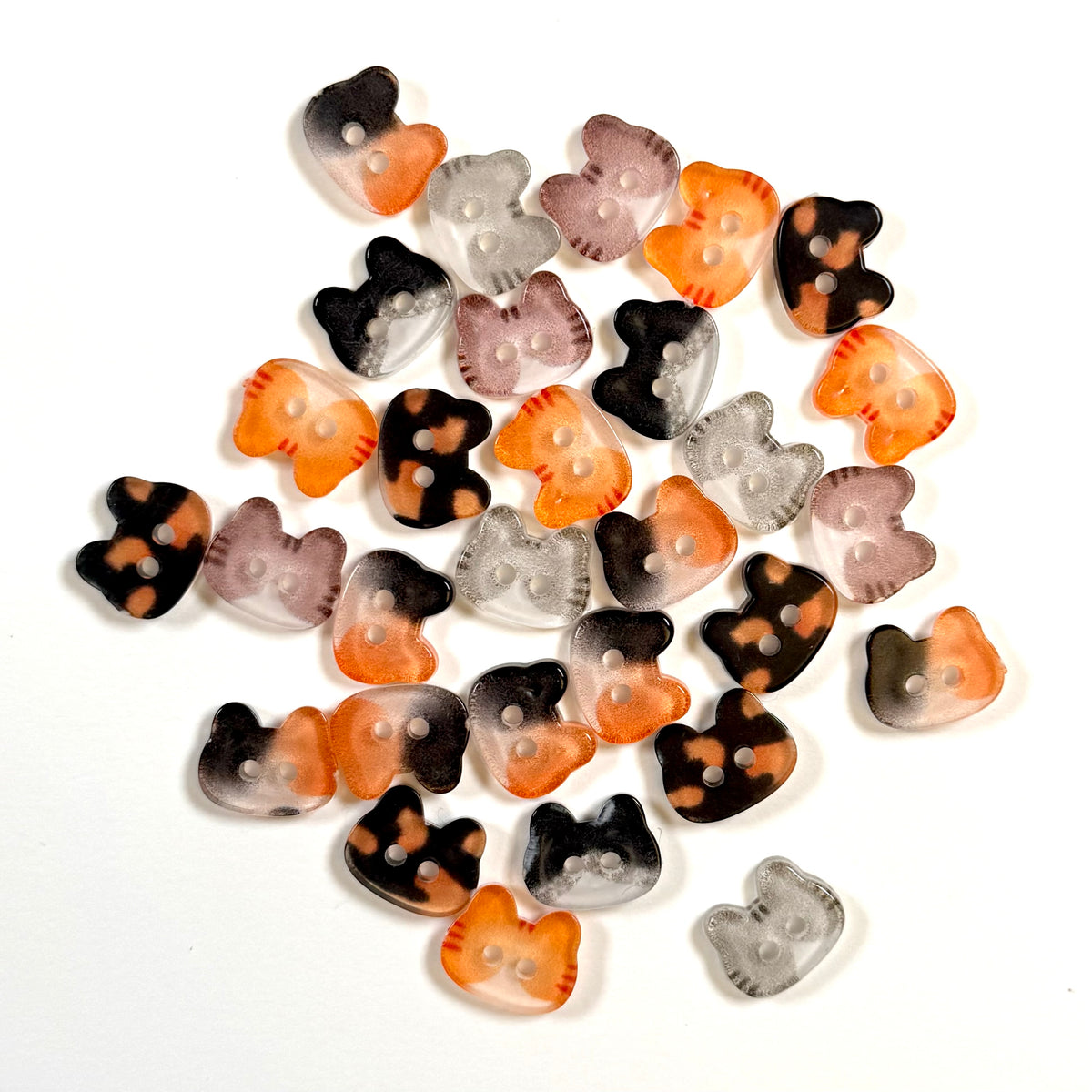 Cat Head Buttons - 2 Hole - 12mm