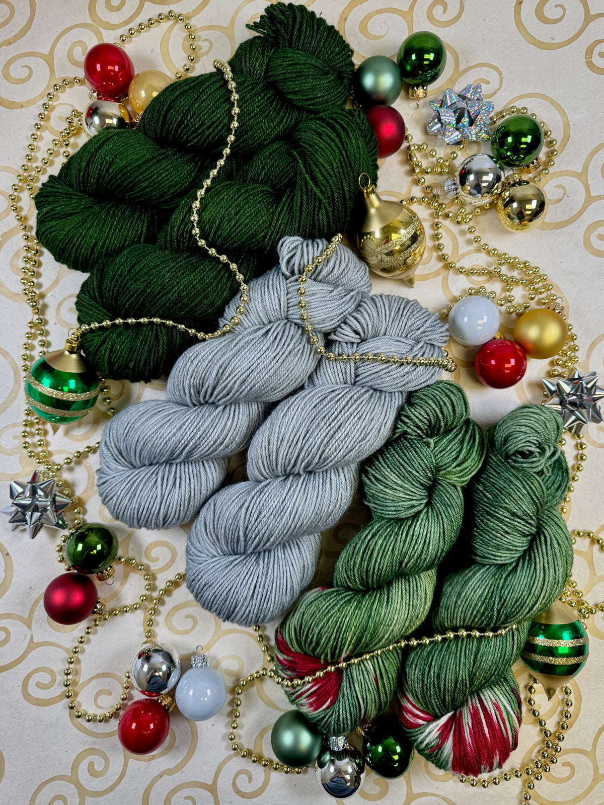 Day 7 - Silver Bells, The Holly and the Ivy, Mistletoe Merino Silk DK