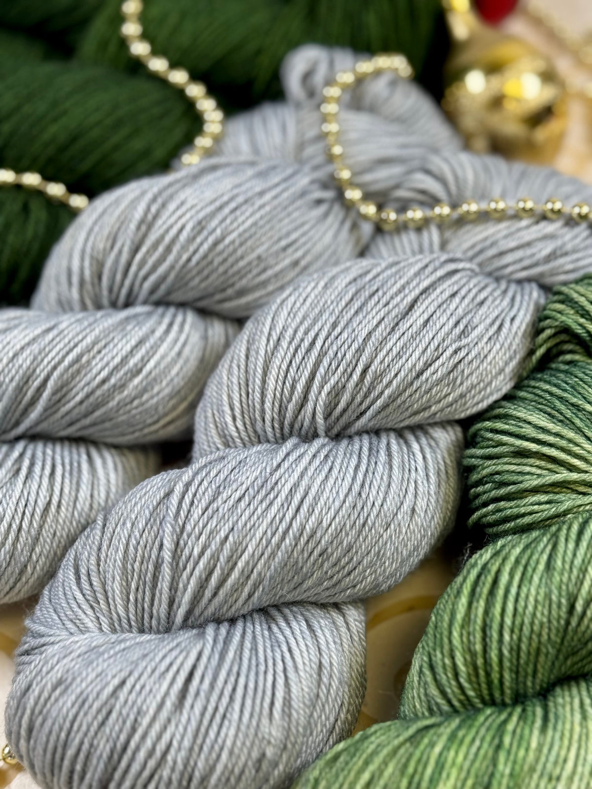 Day 7 - Silver Bells, The Holly and the Ivy, Mistletoe Merino Silk DK