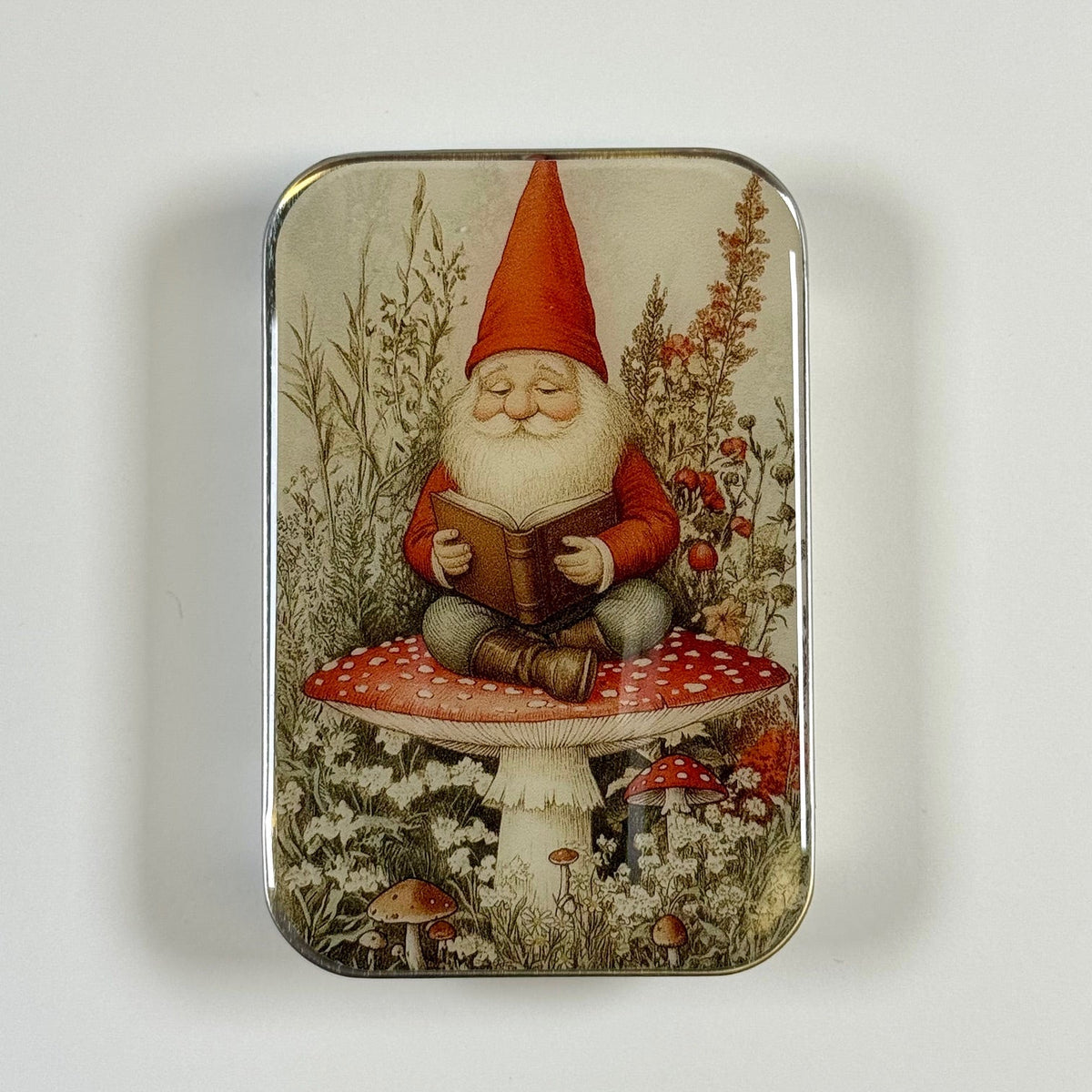 Gnome on Mushroom Tin