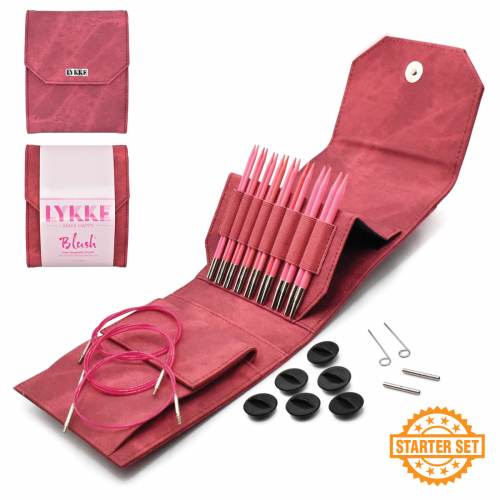 Lykke 5" IC Birchwood Knitting Needle Starter Set - Crimson