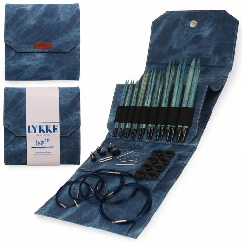 Lykke 5" IC Birchwood Knitting Needle Set - INDIGO Long (variable length)