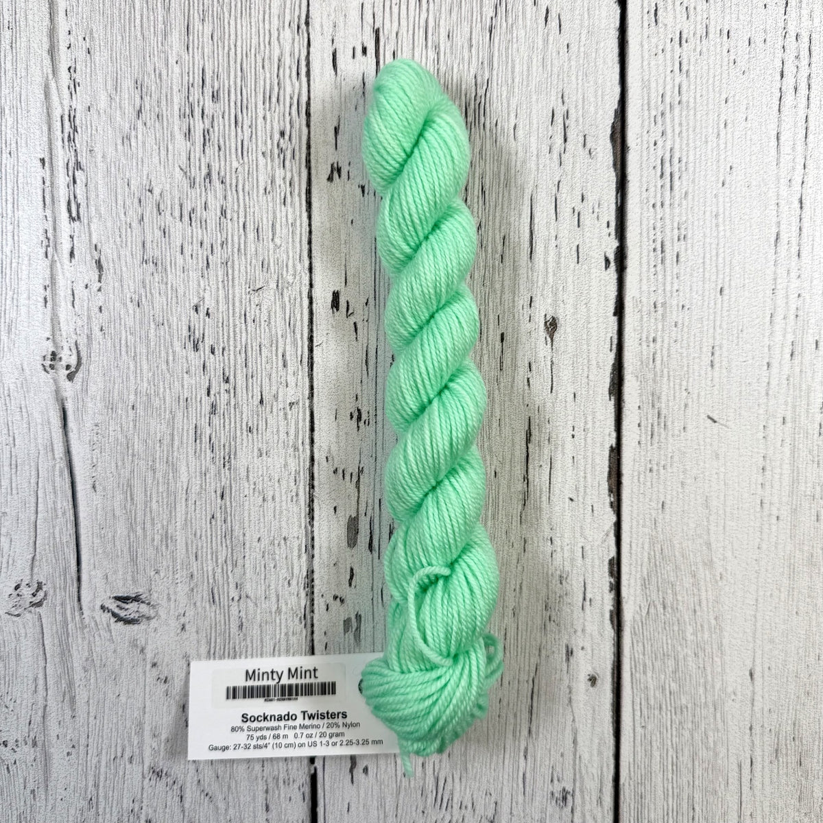 Minty Mint - Socknado Mini Twister 20 Gram - Dyed Stock