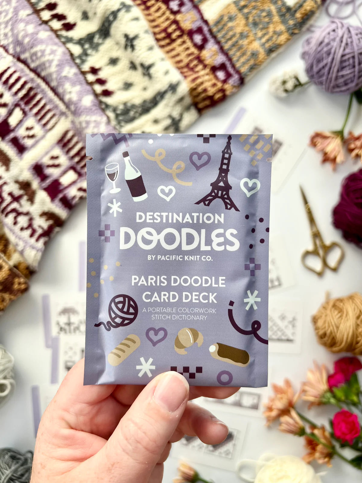 Doodle Card Deck - Portable Colorwork Stitch Dictionary - Assorted Designs