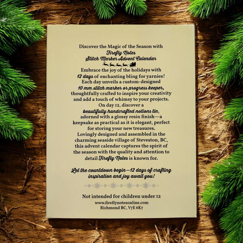 FireFly Notes Nature Meets Nostalgia Stitch Marker 12 Day Advent Calendar