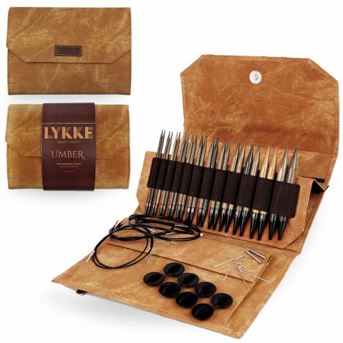 Lykke 5" IC Birchwood Knitting Needle Set - UMBER