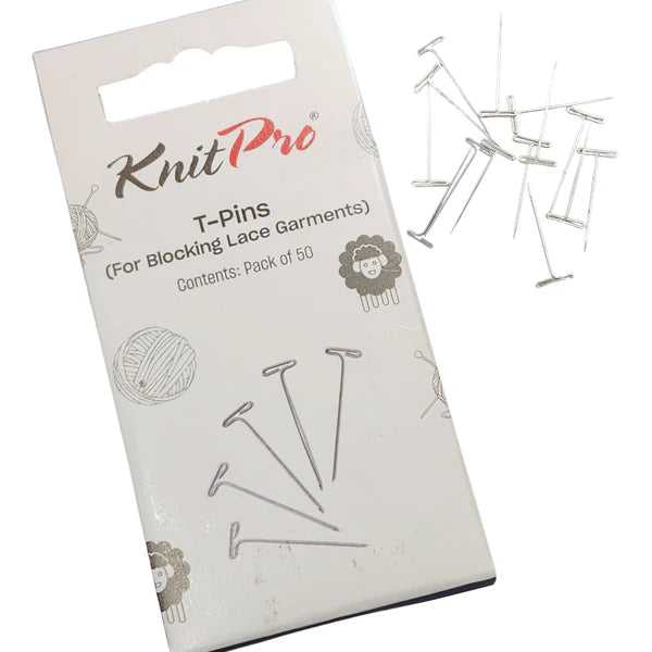 KnitPro T-Pins for Blocking Lace Garments - 50pc