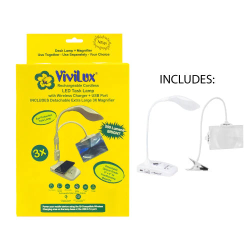 ViviLux Flexible Light with Magnifier - Free Standing or Handi-Clip