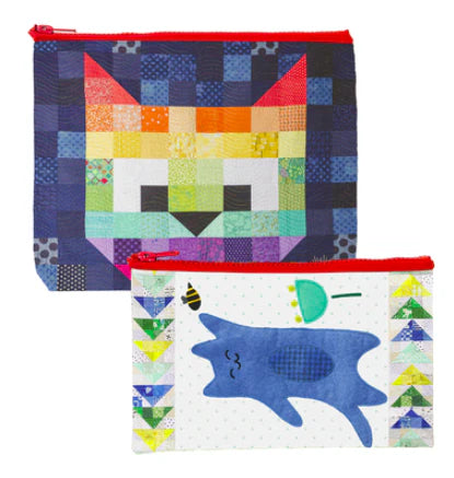 Patchwork Cats Eco Pouch Set by Pamela Jane Morgan