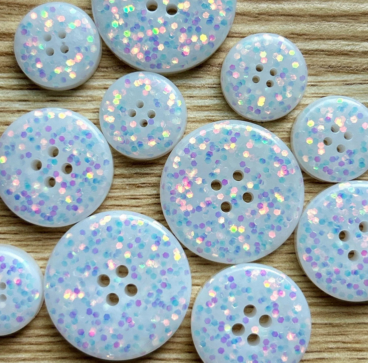 Demi Bougie Buttons - Snowdrift