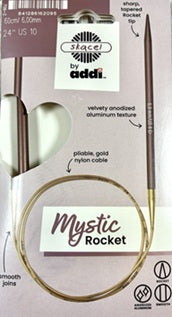 Addi Fixed Circular Needles 150 cm / 60&quot; - Mystic Rocket