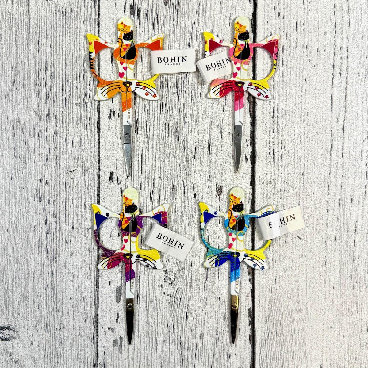Bohin Embroidery Scissors Cats  - Assorted Colours 90mm (3.5")