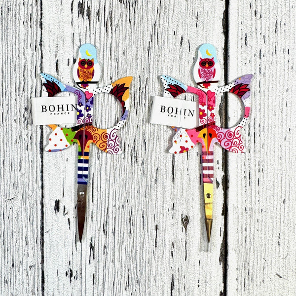 Bohin Embroidery Scissors Owl - Assorted Colours 90mm (3.5