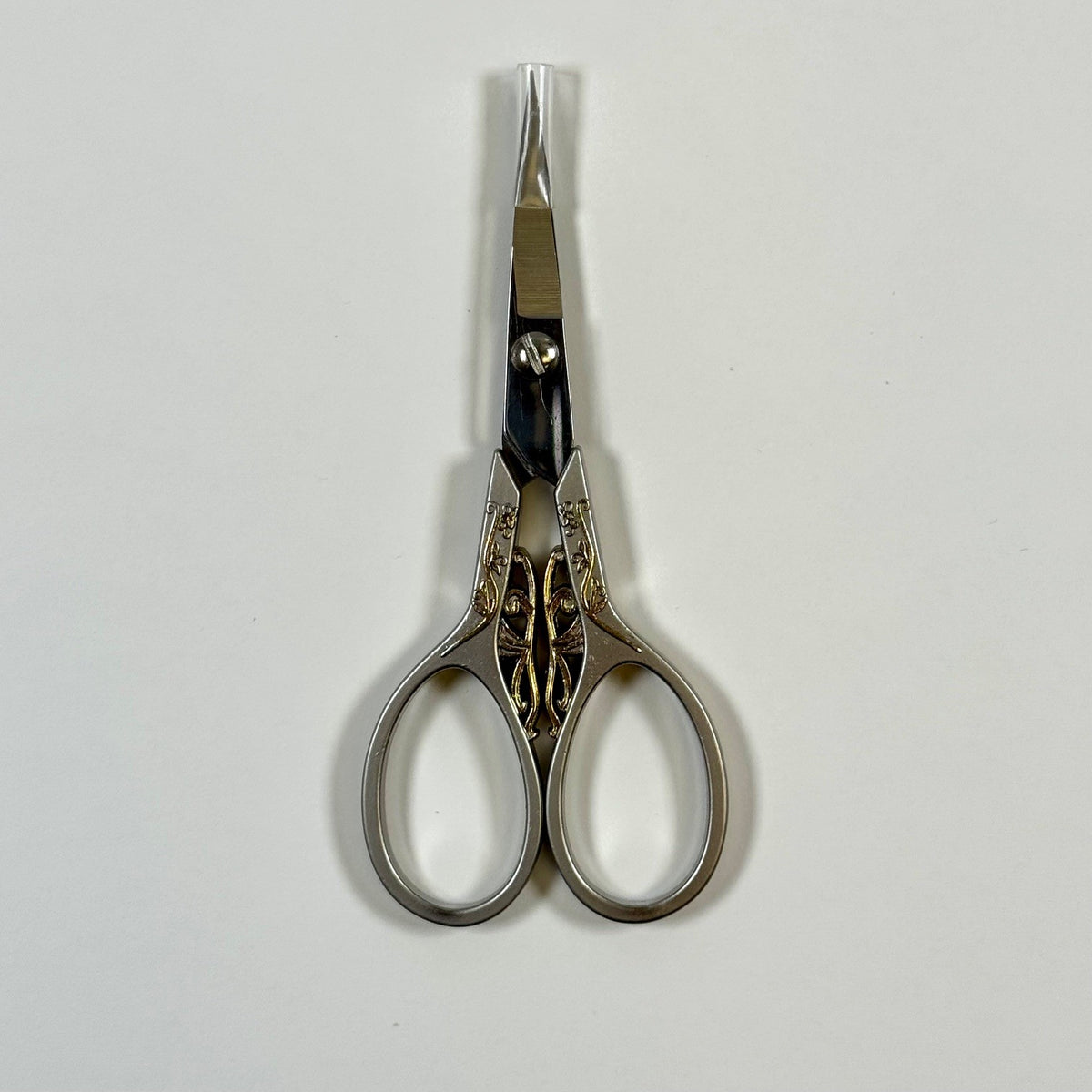 Retro Silver & Gold Fine Embroidery Scissors 110mm (4 1/2")