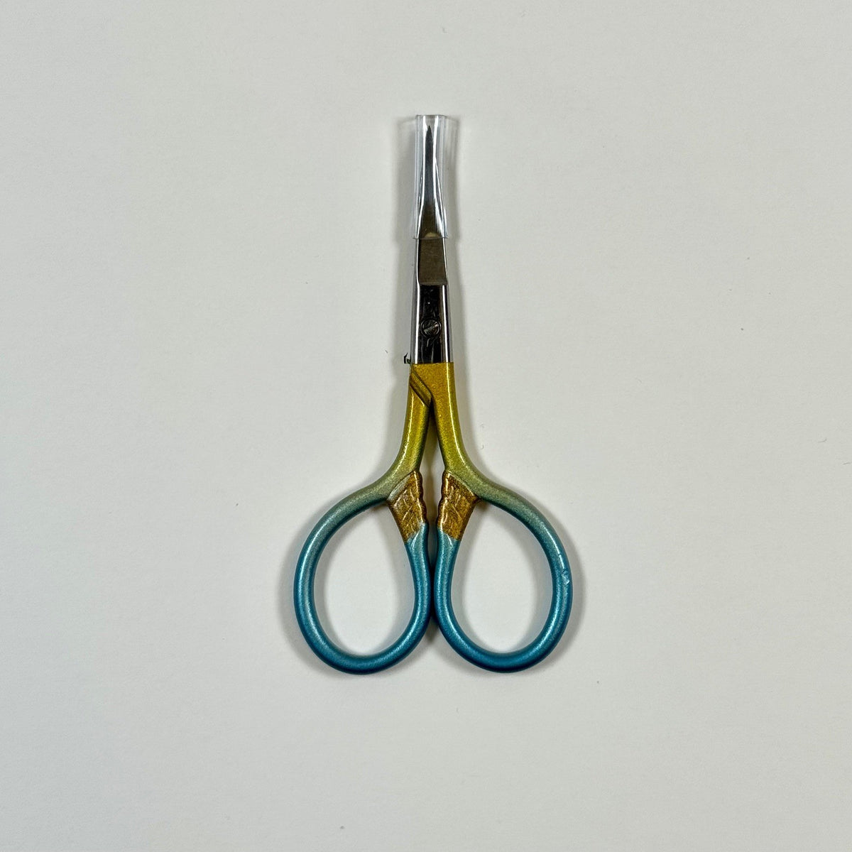 Blue and Yellow Fine Embroidery Scissors 8.5mm (3 1/2")
