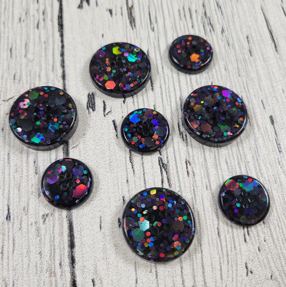 Demi Bougie Buttons - Metallics Tungsten