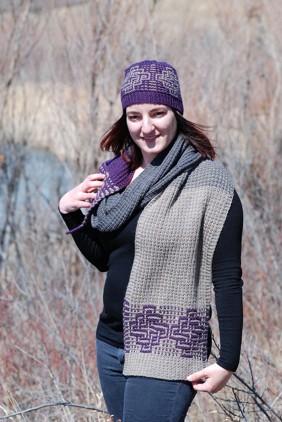 Mosaic Knot Scarf and Hat Pattern