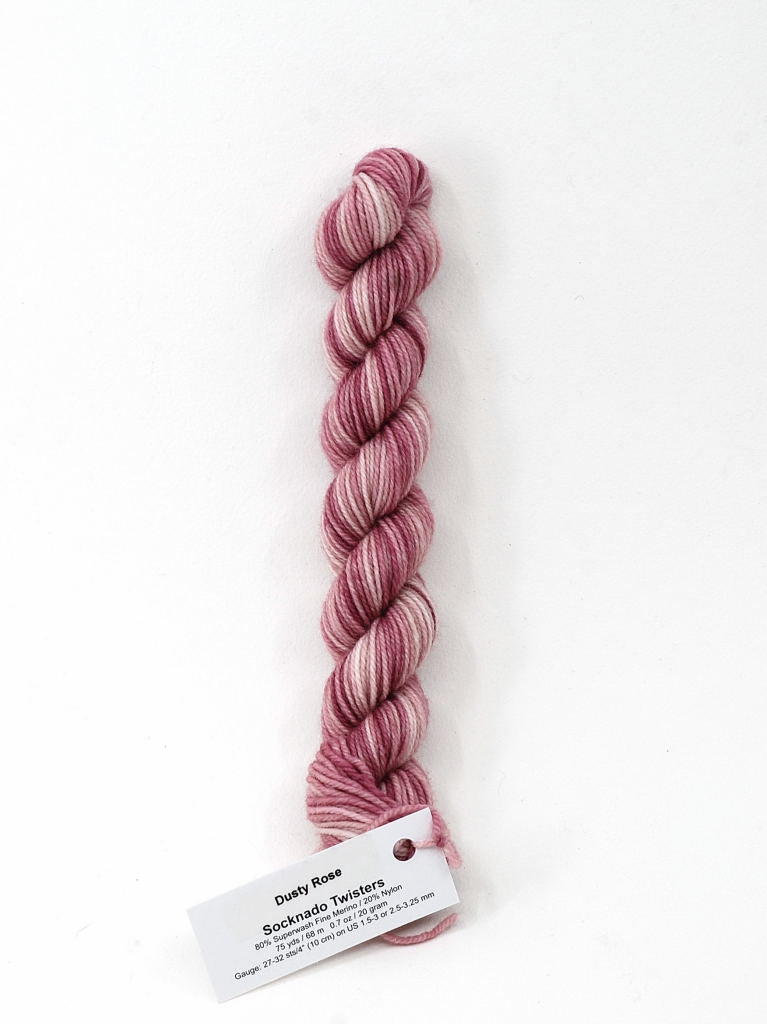 Dusty Rose - Socknado Mini Twister 20 Gram - Dyed Stock