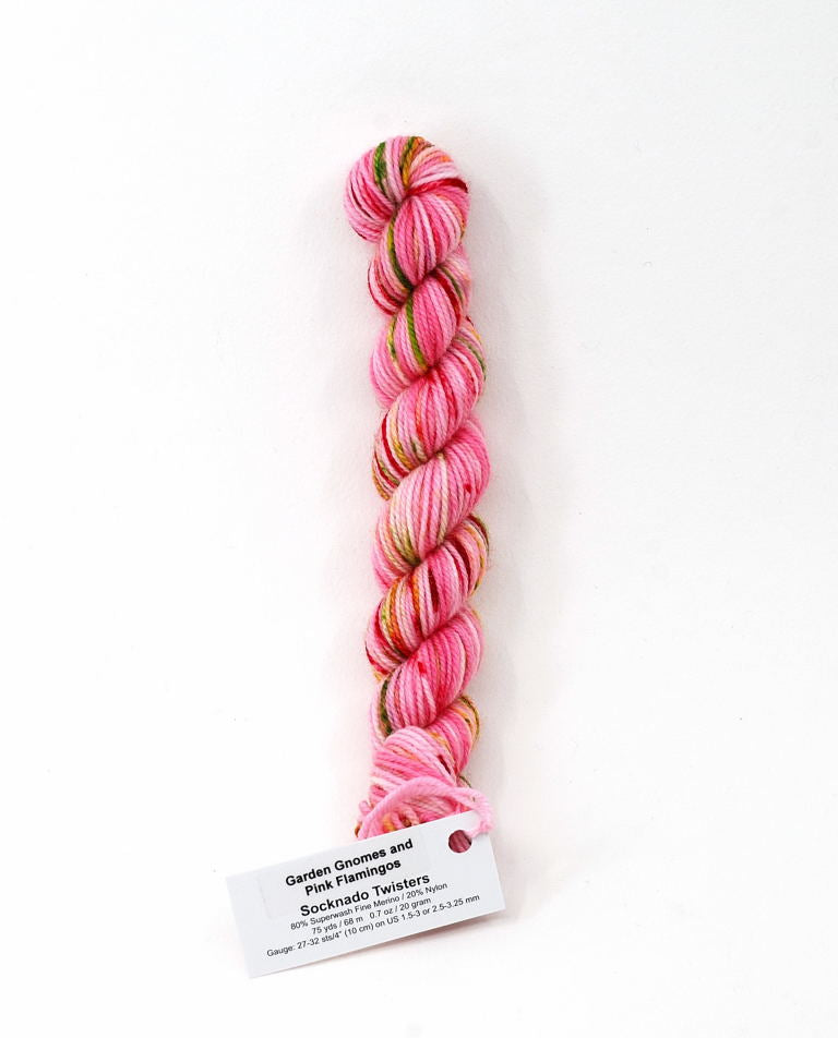 Garden Gnomes and Pink Flamingoes - Socknado Mini Twister 20 Gram - Dyed Stock