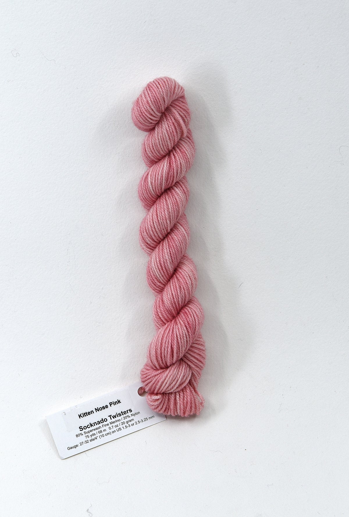 Kitten Nose Pink - Socknado Mini Twister 20 Gram - Dyed Stock