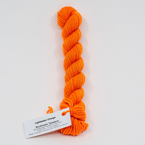 Orange Light Sabre - Socknado Mini Twister 20 Gram - Dyed Stock