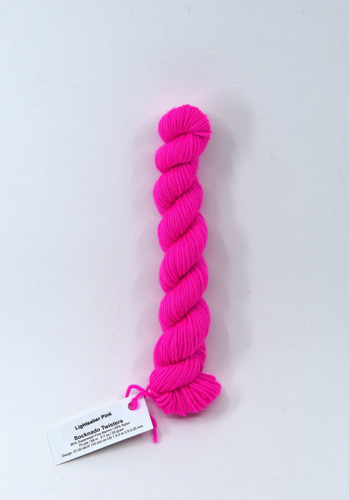 Pink Light Sabre - Socknado Mini Twister 20 Gram - Dyed Stock