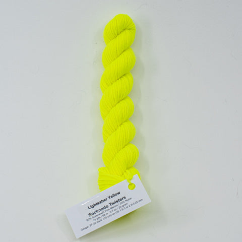 Yellow Light Sabre - Socknado Mini Twister 20 Gram - Dyed Stock